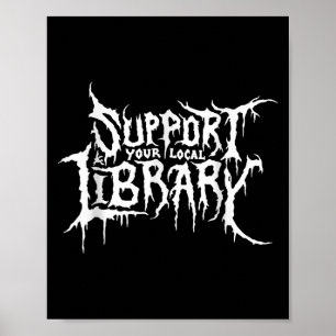Affiche Soutenez votre bibliothèque locale Horror Bookworm