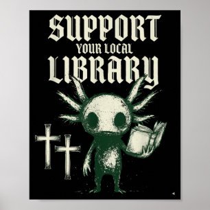 Affiche Soutenez votre librairie locale gothique