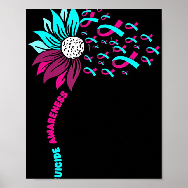 Affiche Soutenir la sensibilisation au suicide Fleur Préve (Devant)