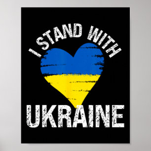 Affiche Soutenir le drapeau du cœur de l'Ukraine Soutenir
