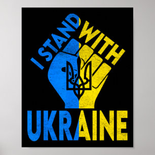 Affiche Soutenir l'Ukraine Je suis avec l'Ukraine Drapeau