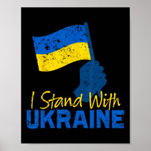 Affiche Soutenir l'Ukraine Je suis avec l'Ukraine Drapeau