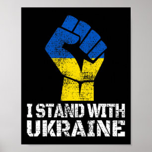 Affiche Soutenir l'Ukraine Je suis avec l'Ukraine Drapeau