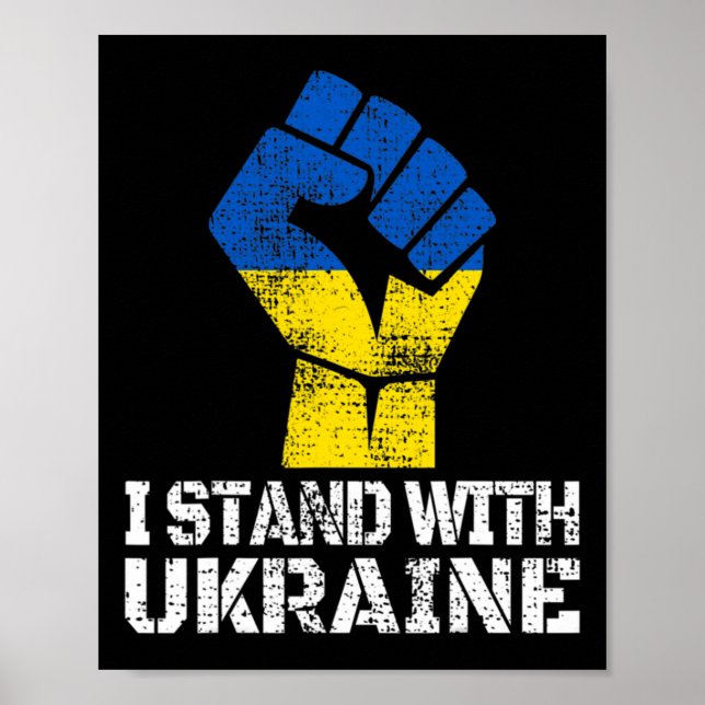 Affiche Soutenir l'Ukraine Je suis avec l'Ukraine Drapeau  (Devant)