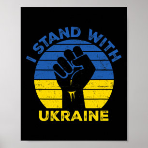 Affiche Soutenir l'Ukraine Je suis avec l'Ukraine Drapeau