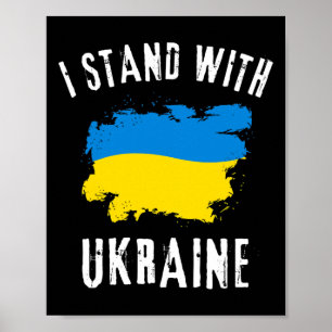 Affiche Soutenir l'Ukraine Je suis avec l'Ukraine Drapeau