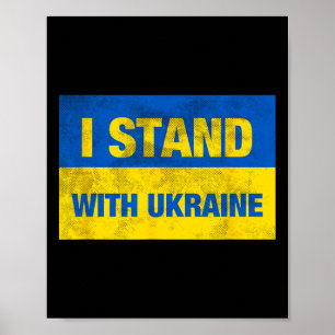 Affiche Soutenir l'Ukraine Je suis avec l'Ukraine Drapeau