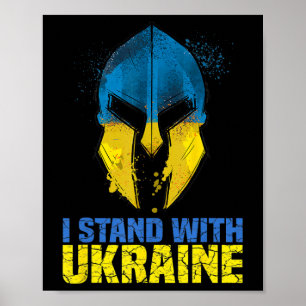 Affiche Soutenir l'Ukraine Je suis avec l'Ukraine Guerrier