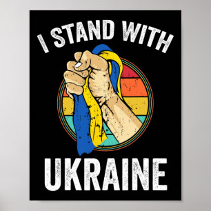 Affiche Soutenir l'Ukraine Je suis avec l'Ukraine Rétro Uk