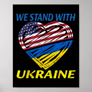 Affiche Soutenir l'Ukraine Nous sommes avec l'Ukraine Drap