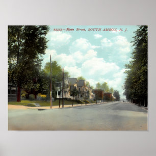 Affiche South Amboy NJ, rue principale 1910