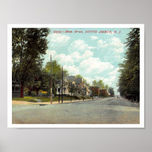 Affiche South Amboy NJ, rue principale 1910 