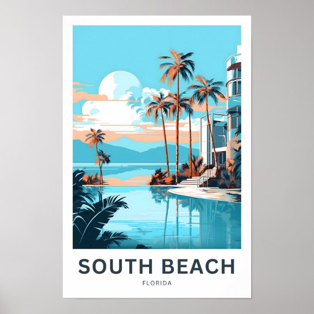 Affiche South Beach Florida - Imprimer Voyage (Devant)