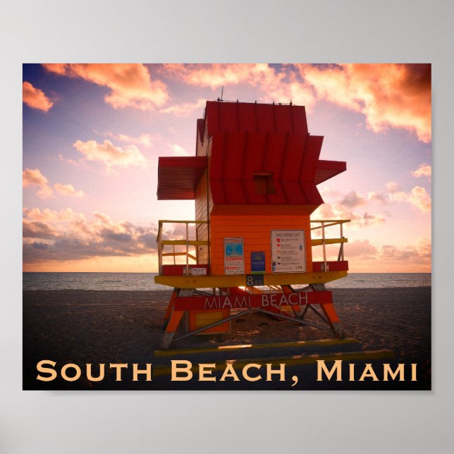 Affiche South Beach, Miami Lifeguard Stand (Ocean Secourt) (Devant)