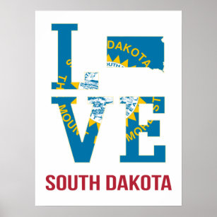 Affiche South Dakota State Love USA