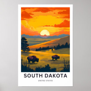 Affiche South Dakota United States Travel Print