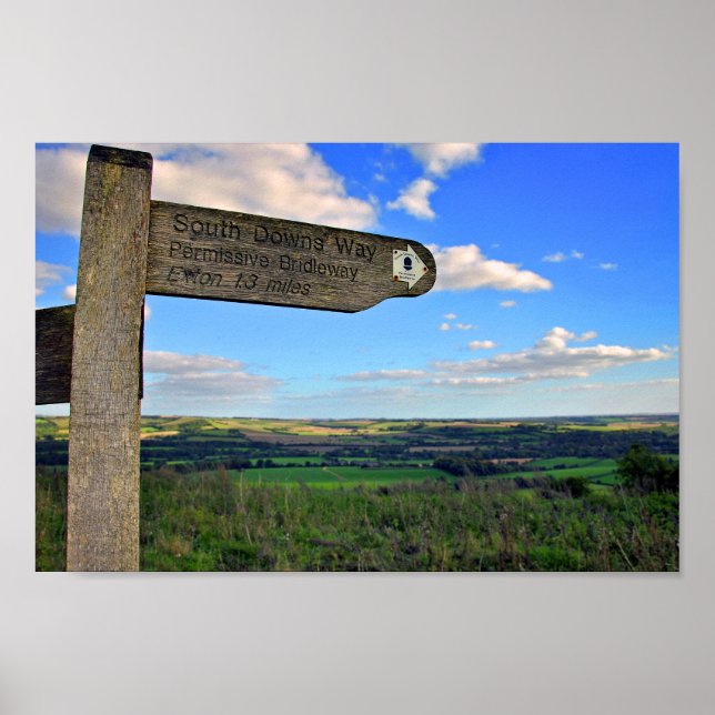 Affiche South Downs Beacon Hill Hampshire Angleterre (Devant)