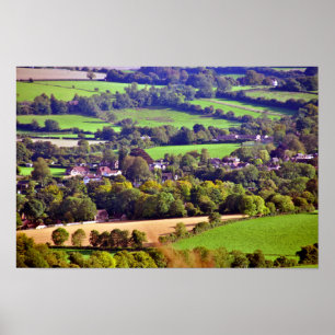Affiche South Downs Beacon Hill Hampshire Angleterre