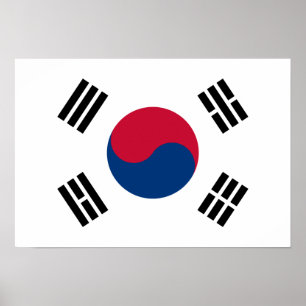 Affiche South Korea Country Flag
