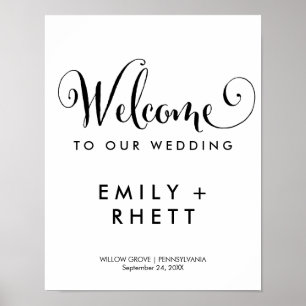 Affiche Southern Belle Calligraphy Mariage de bienvenue