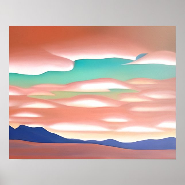 Affiche Southwestern Desert et Sky minimaliste Art (Devant)