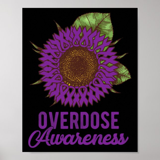 Affiche Soutien à la sensibilisation à la surdose du ruban (Devant)