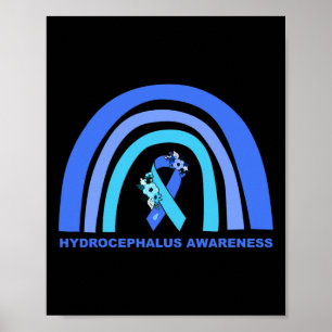 Affiche Soutien à la sensibilisation Floral Blue Ribbon Ra
