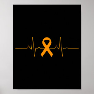 Affiche soutien à Leukemia Sensibilisation orange Ruban pr