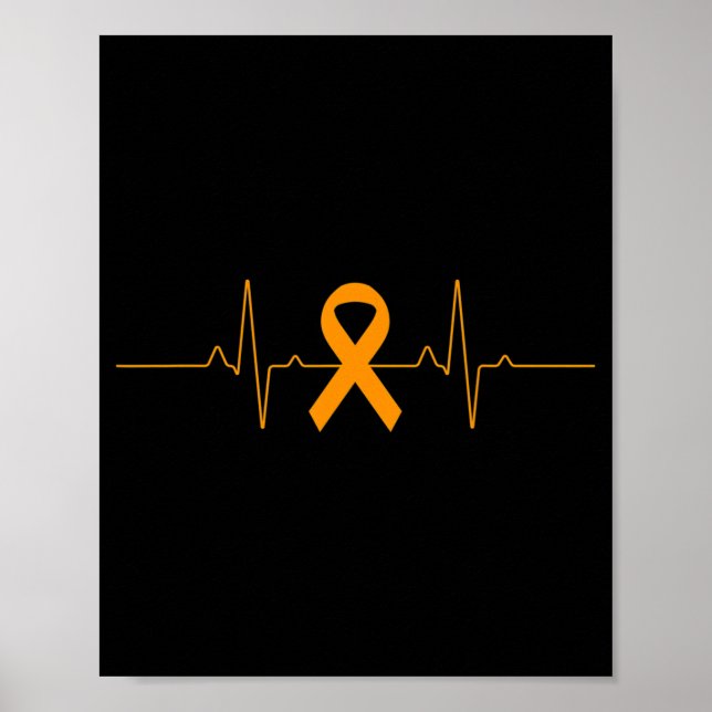 Affiche soutien à Leukemia Sensibilisation orange Ruban pr (Devant)