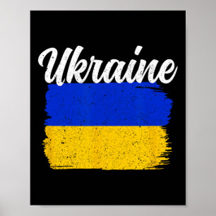 Affiche Soutien à l'Ukraine Drapeau de l'Ukraine Liberté S