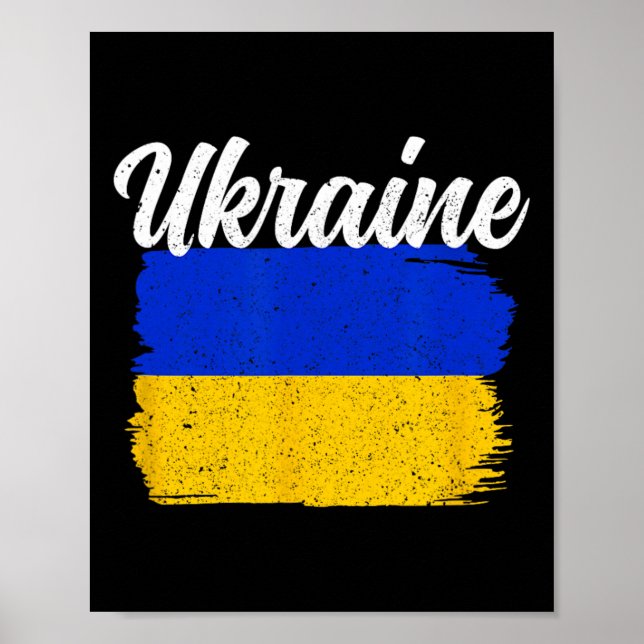 Affiche Soutien à l'Ukraine Drapeau de l'Ukraine Liberté S (Devant)