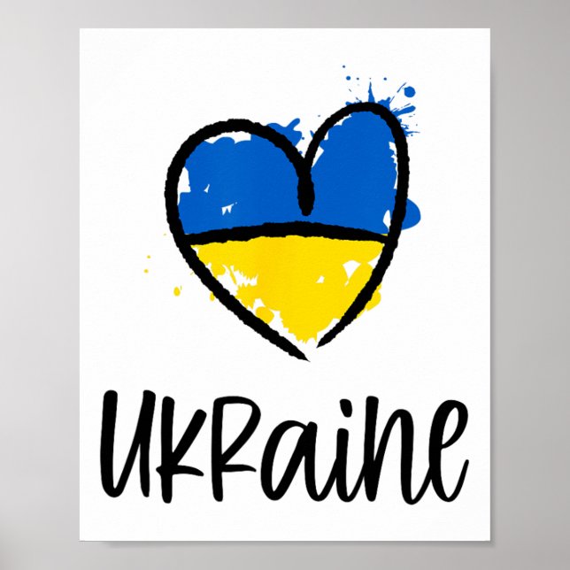 Affiche Soutien à l'Ukraine Je suis avec le drapeau ukrain (Devant)