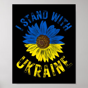 Affiche Soutien à l'Ukraine Je suis avec le drapeau ukrain