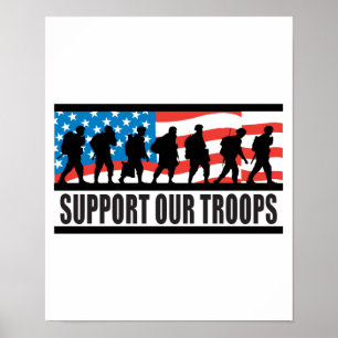 Affiche Soutien à nos troupes Drapeau