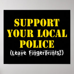 Affiche Soutien à votre police locale - laissez des emprei