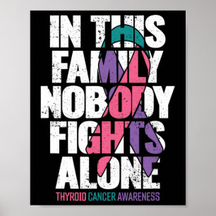 Affiche Soutien au cancer Famille Thyroïde Sensibilisation