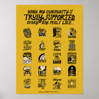 Affiche Soutien communautaire jaune