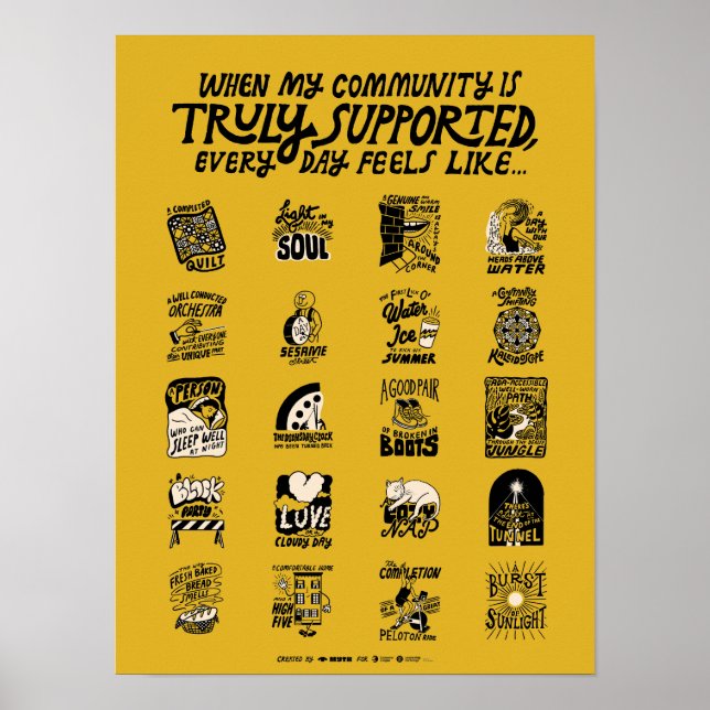 Affiche Soutien communautaire jaune (Devant)