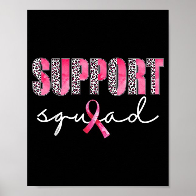 Affiche Soutien de l'équipe Leopard Rose guerrier Cancer d (Devant)