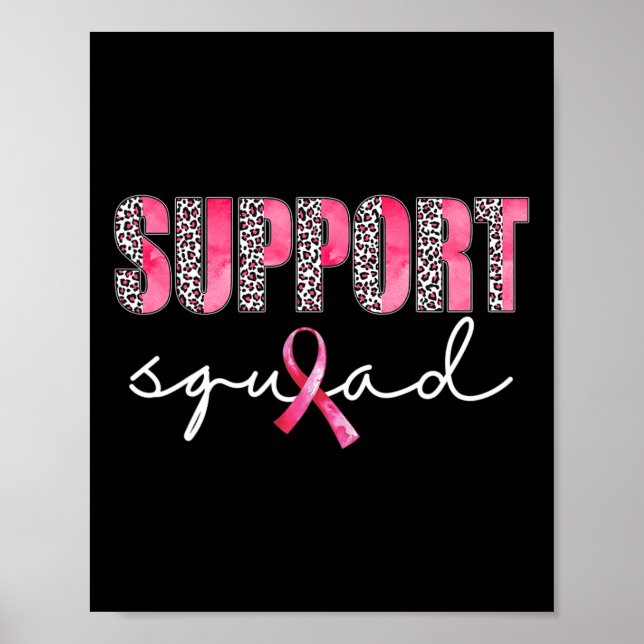 Affiche Soutien de l'équipe Leopard Rose guerrier Cancer d (Devant)