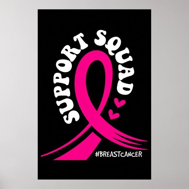 Affiche Soutien de sensibilisation au cancer du sein Squad (Devant)