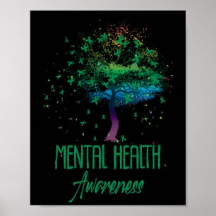 Affiche Soutien des rubans d'arbre de sensibilisation à la
