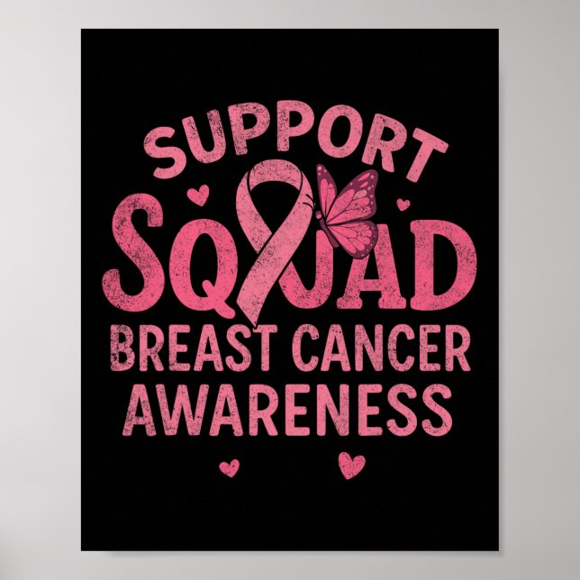 Affiche Soutien du guerrier du cancer du sein Équipe du ca (Devant)