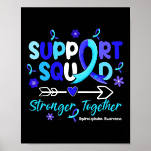 Affiche Soutien Équipe Bleu Ruban Sensibilisation à l'hydr