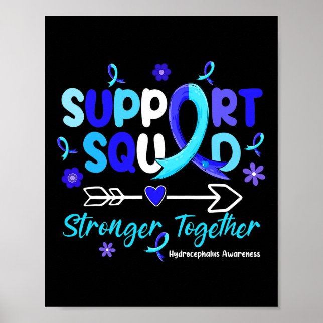 Affiche Soutien Équipe Bleu Ruban Sensibilisation à l'hydr (Devant)