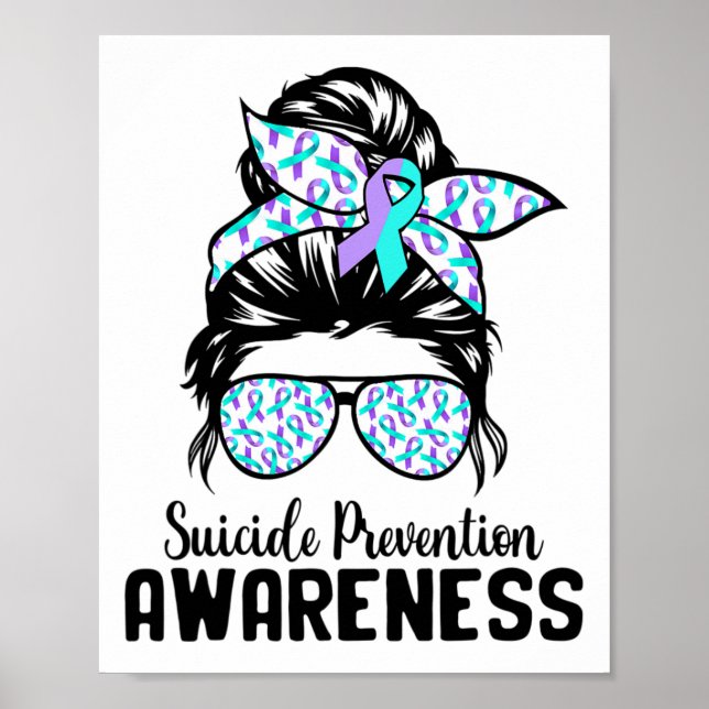 Affiche Soutien Équipe Messy Bun Prévention du suicide (Devant)