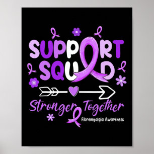 Affiche Soutien Équipe Purple Ribbon Fibromyalgie Sensibil