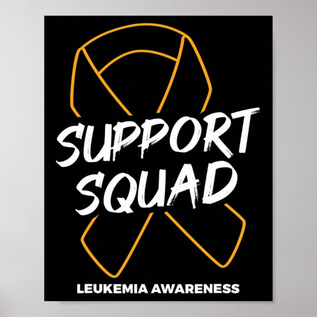 Affiche Soutien Escadron Leucémie Sensibilisation Ruban Le (Devant)