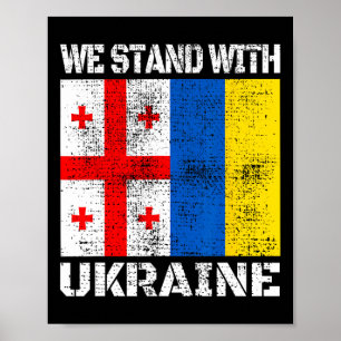 Affiche Soutien géorgien aux Ukrainiens Nous sommes avec l