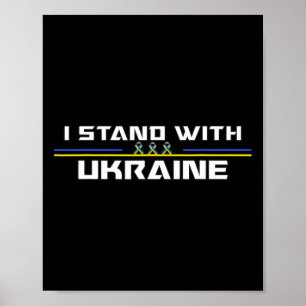 Affiche Soutien Je suis avec l'Ukraine Drapeau américain u
